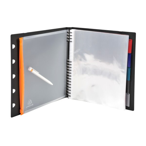 EXACOMPTA Sichtbuch Exaview A4 85434E schwarz 40 Taschen