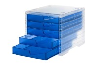 STYRO Set tiroires styroswingbox 275-8430.322 bleu/translucide 5 tiroirs