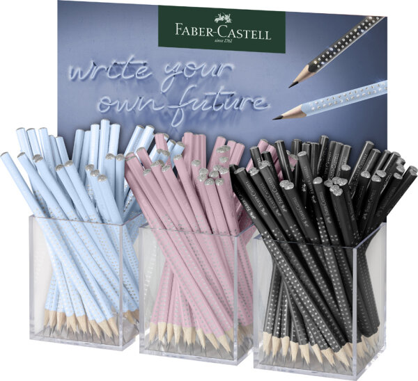 FABER-CASTELL Crayon de papier GRIP SPARKLE Harmony, 3 pots