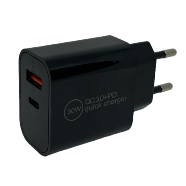 IWH Chargeur secteur USB-C, 1 USB-A / 1 USB-C, 30 W, blanc