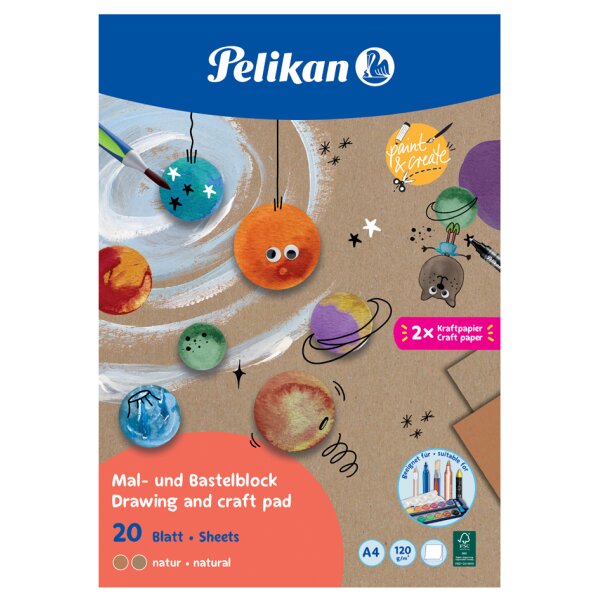 Pelikan Bloc de dessin et dart plastique C4/20 nature, A4