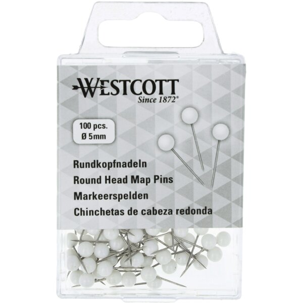 WESTCOTT Épingle à tête ronde, taille 5, blanc