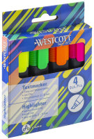 WESTCOTT Textmarker, 4er Etui, farbig sortiert