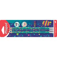 Maped Crayon de papier PIXEL PARTY, avec gomme, blister de 6