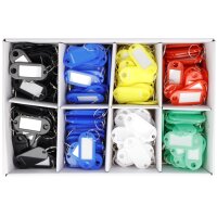 WESTCOTT Porte-clé avec anneau, pack de 100, rouge