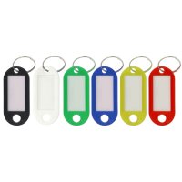 WESTCOTT Porte-clé avec anneau, pack de 100, rouge