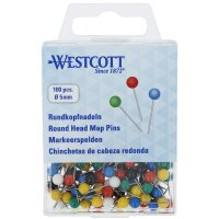 WESTCOTT Épingle à tête ronde, taille 5, rouge