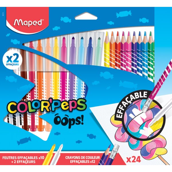Maped Radierbare Fasermaler & Buntstifte COLORPEPS OOPS