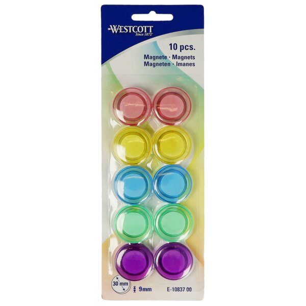 WESTCOTT Aimant, diamètre: 30 mm, set de 10