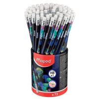Maped Crayon de papier DEEPSEA PARADISE, avec gomme, HB