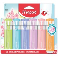 Maped Textmarker FLUOPEPS PASTEL, 6er Blister