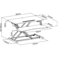 LogiLink Station de travail assis-debout, support clavier