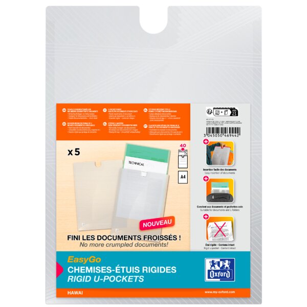 Oxford EasyGo Dokumentenhülle HAWAI, DIN A4, farbig sortiert