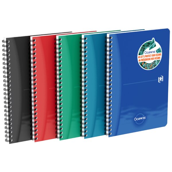 Oxford Office Cahier à spirale Oceanis, A4, PP, noir