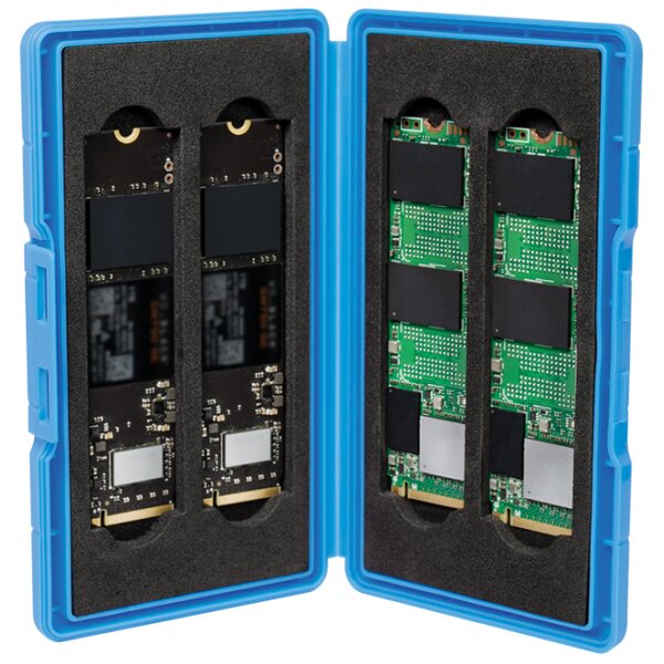 LogiLink Boîte de protection pour 4 SSD M.2 NGFF/NVMe, bleu