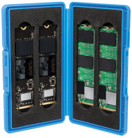 LogiLink Boîte de protection pour 4 SSD M.2 NGFF/NVMe, bleu
