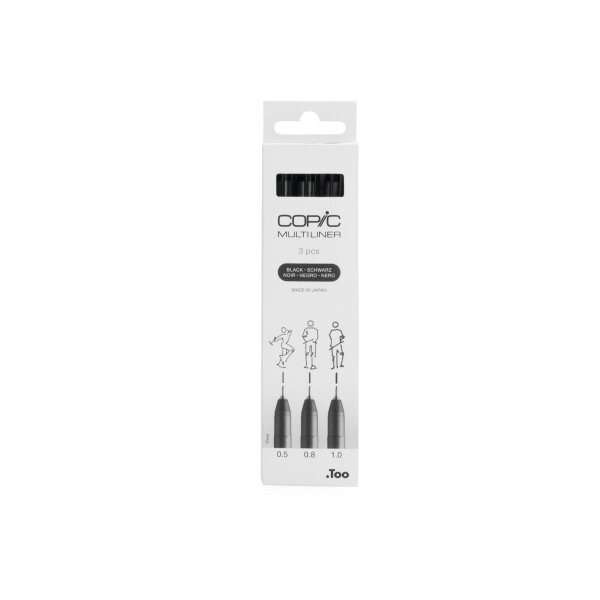 COPIC Multiliner 22075632 noir 3 pi&egrave;ces