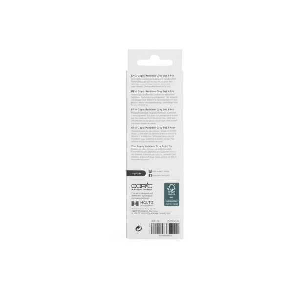 COPIC Multiliner 22075634 gris 4 pi&egrave;ces