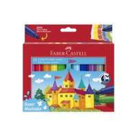 FABER-CASTELL Faserschreiber Jumbo 154311 12 Farben,...