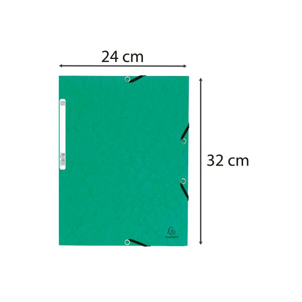 EXACOMPTA Gummibandmappe A4+ 55303E grün manila