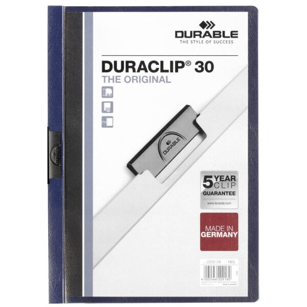 DURABLE Klemmhefter DURACLIP ORIGINAL 30, DIN A4, rot