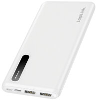 LogiLink Batterie externe, 8.000 mAh, 2 USB-A, blanc