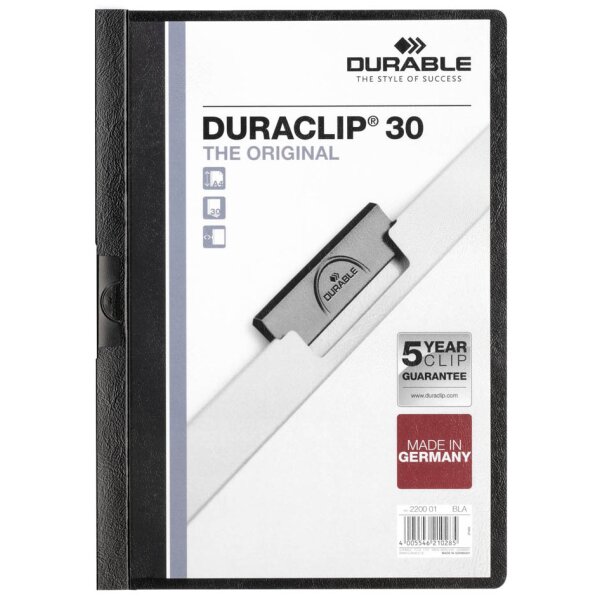 DURABLE Klemmhefter DURACLIP ORIGINAL 30, DIN A4, schwarz