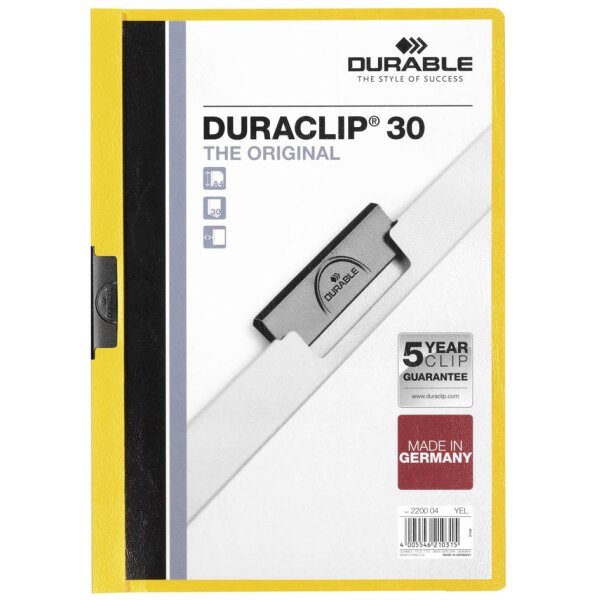 DURABLE Klemmhefter DURACLIP ORIGINAL 30, DIN A4, schwarz