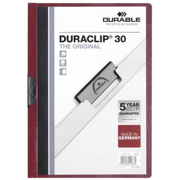 DURABLE Klemmhefter DURACLIP ORIGINAL 30, DIN A4, schwarz