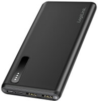 LogiLink Mobiler Zusatzakku, 8.000 mAh, 2x USB-A, schwarz
