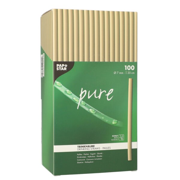 PAPSTAR Paille en roseau pure, 200 mm, naturel