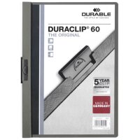 DURABLE DURACLIP ORIGINAL 60 Chemises à pince, A4, gris