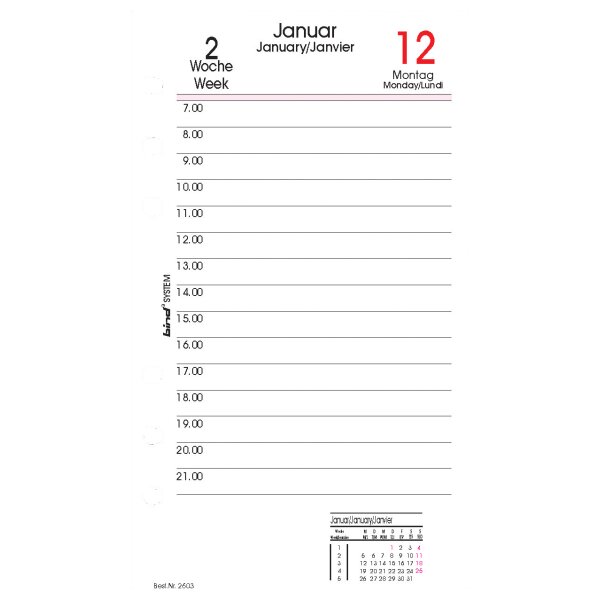 bind Recharge 2027 pour agenda bind A6, mod&egrave;le 10603