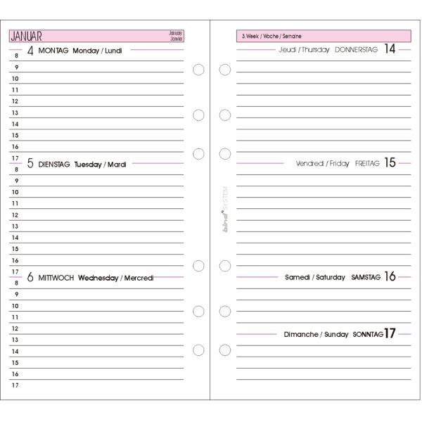 bind Ersatzkalender 2026 für Terminplaner A6, Modell 10603