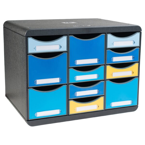 EXACOMPTA Schubladenbox STORE-BOX MULTI Bee Blue, 11 Schübe