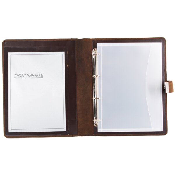 Alassio Porte-documents avec serrure, cuir Hunter, cognac