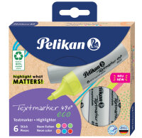 Pelikan Textmarker 490 eco, 6er Set Neon-Farben