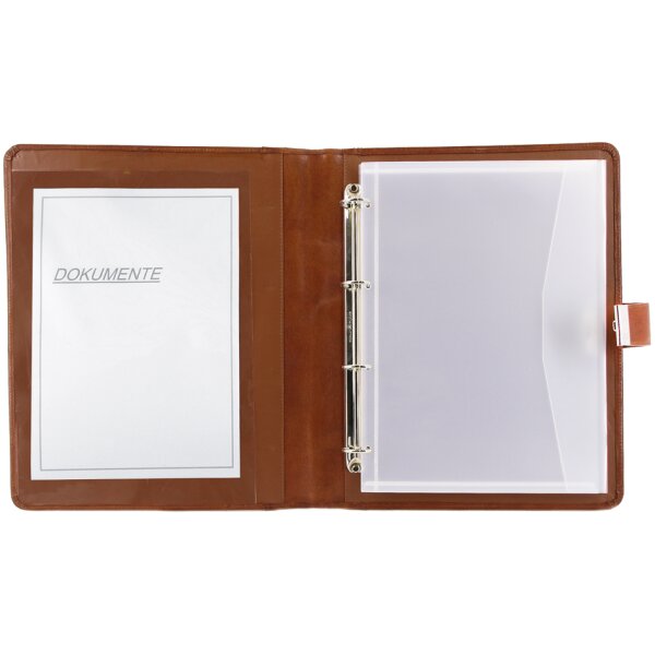 Alassio Porte-documents avec serrure, cuir Hunter, marron