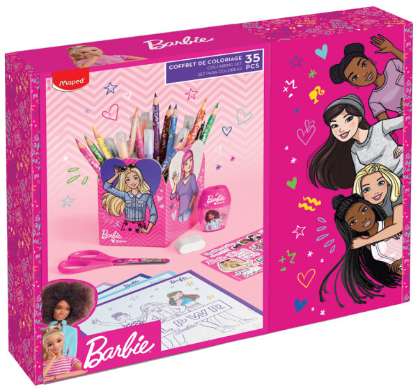 Maped Zeichenset Barbie, 35-teilig, in Geschenkbox