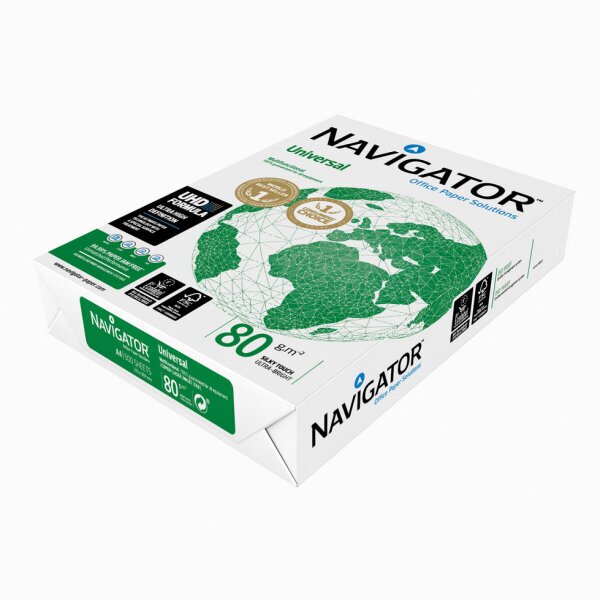NAVIGATOR Universal Premiumpapier hochweiss A4 80g - 4 Karton (10000 Blatt)