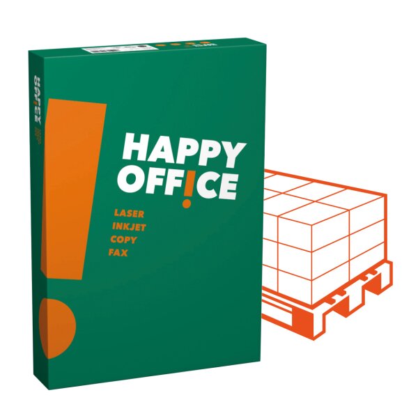 HAPPY OFFICE Universalpapier weiss A4 80g - 1/2 Palette (50000 Blatt)