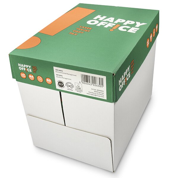 HAPPY OFFICE Universalpapier weiss A4 80g - 1/2 Palette (50000 Blatt)