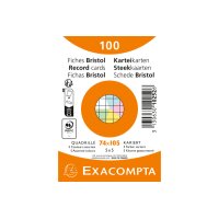 EXACOMPTA Cartes-fiches quadrill. A7 10252E couleurs...