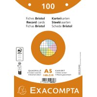 EXACOMPTA Fiches bristol, A5, ligné, assorti