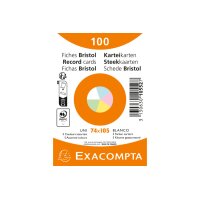 EXACOMPTA Karteikarten blanco A7 10552E farbig assortiert...