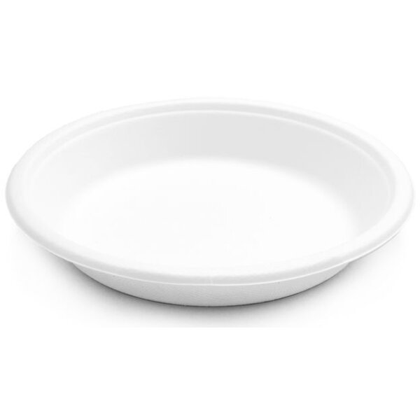 NATURE Star Assiette en canne à sucre Bordofino, rond, blanc