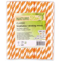 NATURE Star Papiertrinkhalme Classic, 197 mm, rot weiss