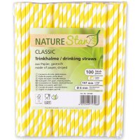 NATURE Star Papiertrinkhalme Classic, 197 mm, rot weiss