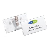 DURABLE Namensschild, mit Kombiklemme, aus Acryl, 75 x 40 mm