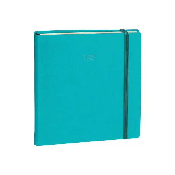 QUO-VADIS Agenda Silk Exec.Presige 2027 905494Q 1W/2S t&uuml;rkis ML 16x16cm